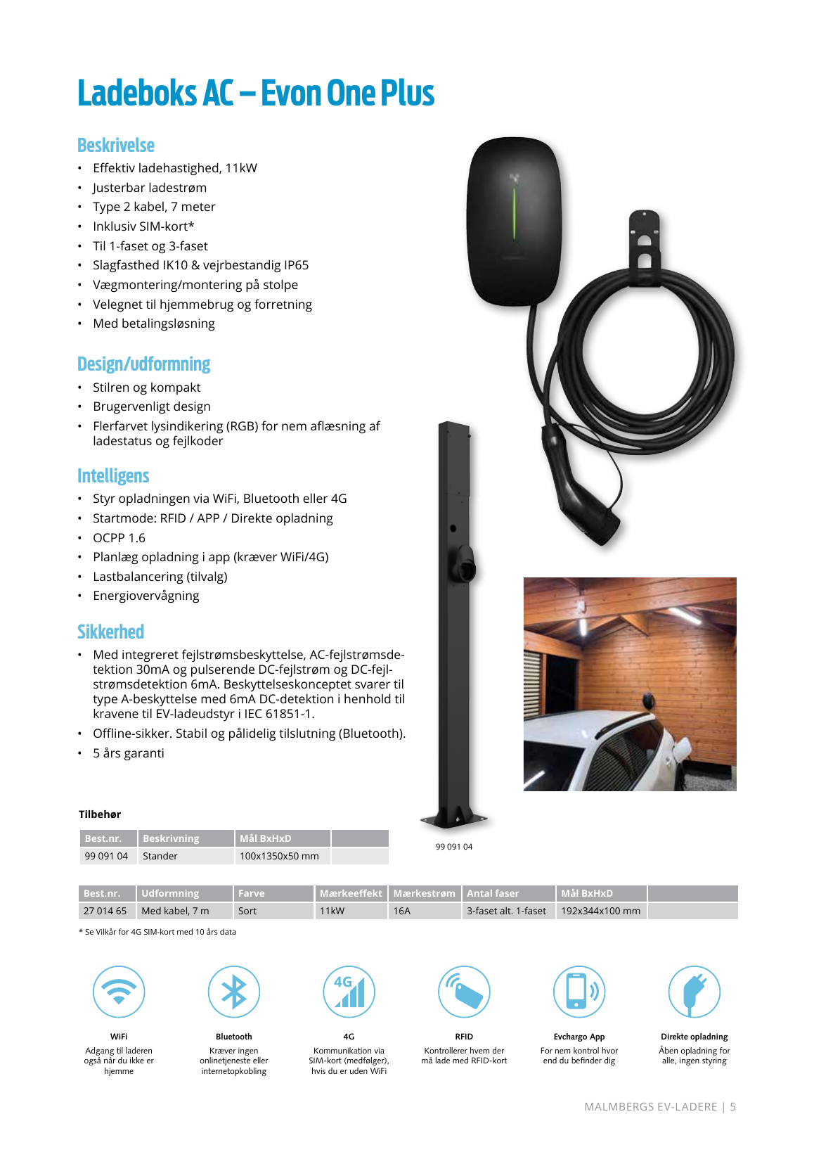 Produktblad med specifikationer for Evon One Plus 11 kW