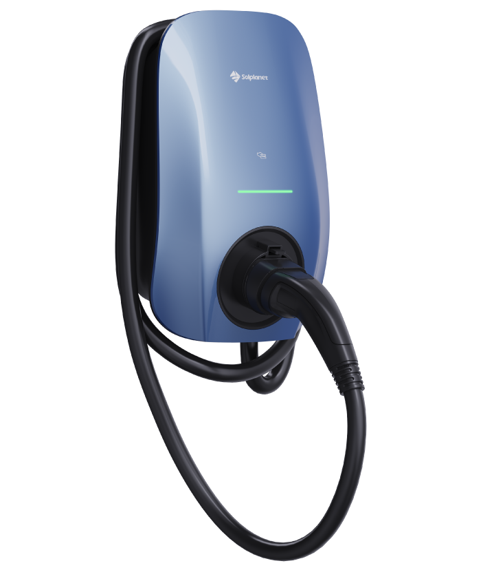 Solplanet SOL APOLLO ladeboks med fast Type 2-kabel set fra siden