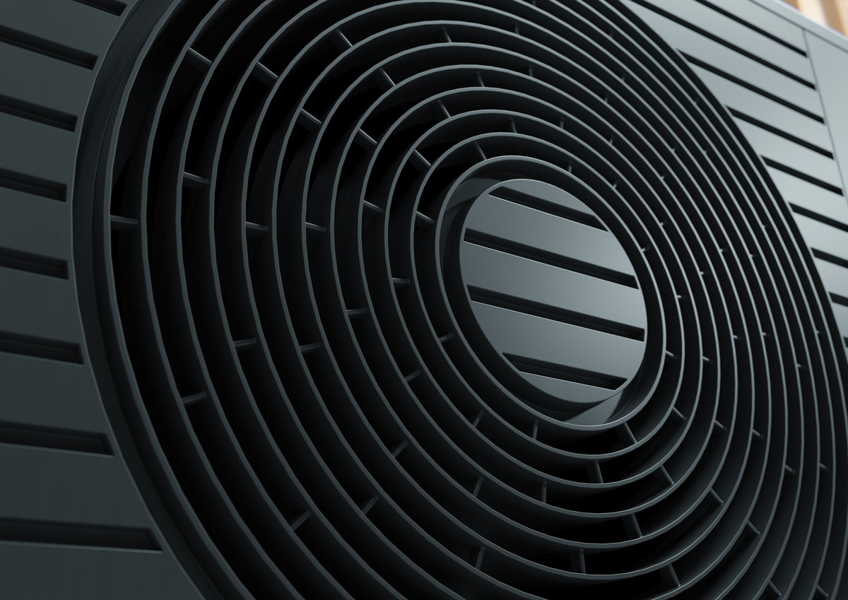 Detalje af ventilatoren på Vaillant aroTHERM pro