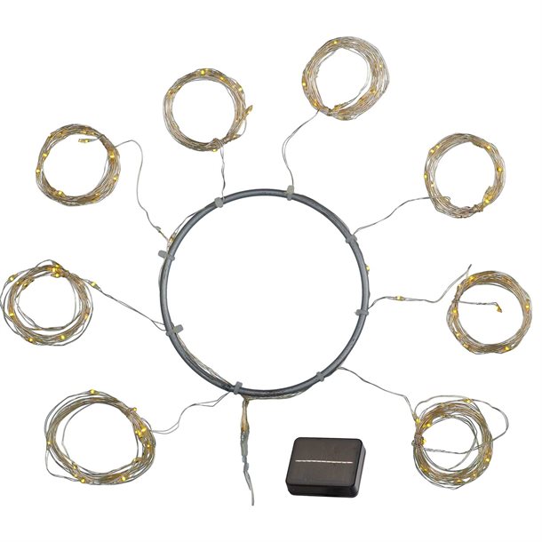 Sirius Knirke LED-solcellelyskæde til parasol 8x 1,5 m. 96 LED - Lyskæder > Solcelle lyskæder - SIRIUS - Spotshop