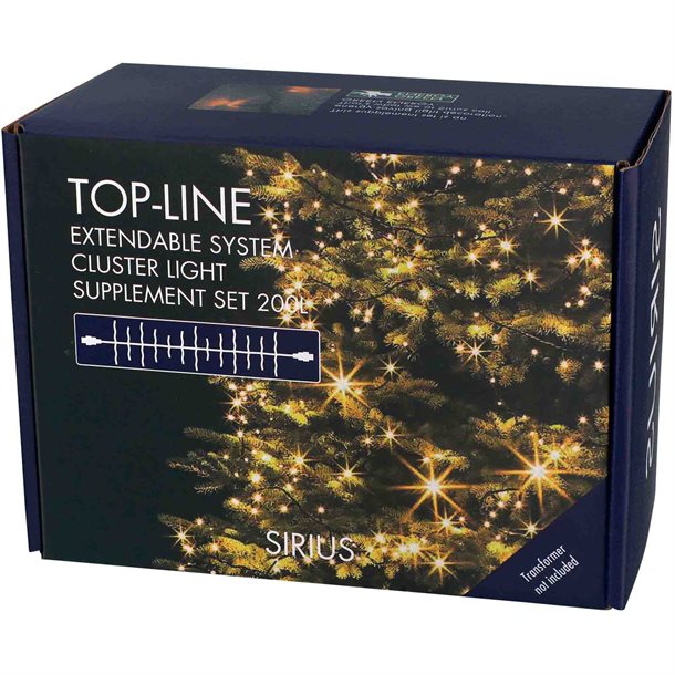 Sirius Top-Line Cluster lyskæde startsæt 200 LED-lys 3 meter - Lyskæder > LED Lyskæder - SIRIUS - Spotshop
