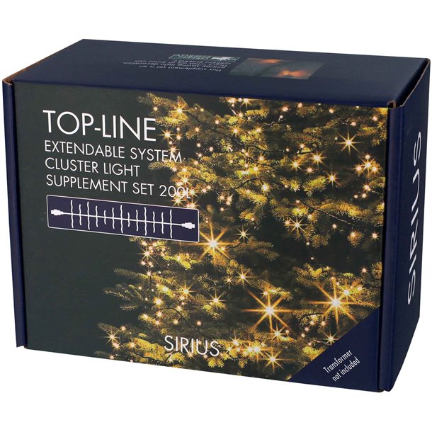Sirius Top-Line Cluster lyskæde suppleringssæt 200 LED-lys 3 meter - Lyskæder > LED Lyskæder - SIRIUS - Spotshop