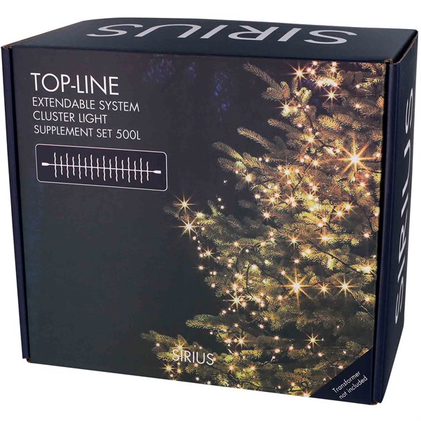Sirius Top-Line Cluster lyskæde suppleringssæt 500 LED-lys 7,5 meter - Lyskæder > LED Lyskæder - SIRIUS - Spotshop
