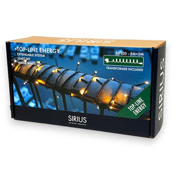 Top-Line Energy Startsæt, 50 LED 5 meter med 5 meter forlængerledning