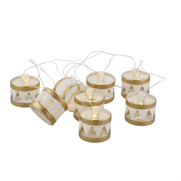 Sirius Elly Garland GULD  -  lyskæde med 8 glastrommer med LED-lys - Jul og vinter > Dekorationsbelysning indendørs - SIRIUS - Spotshop