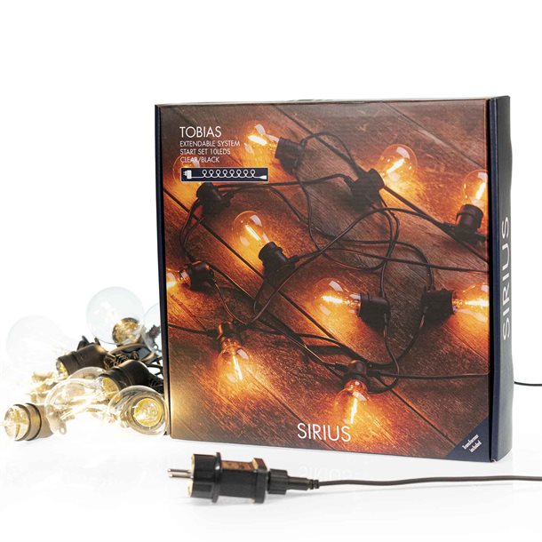 Sirius Tobias startsæt - lyskæde med 10 klare LED-pærer i varm hvid - Lyskæder > Lyskæder udendørs - SIRIUS - Spotshop