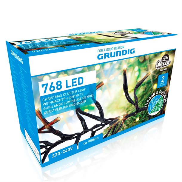 Cluster lyskæde med 768 LED’er fra tyske Grundig 871125208607  