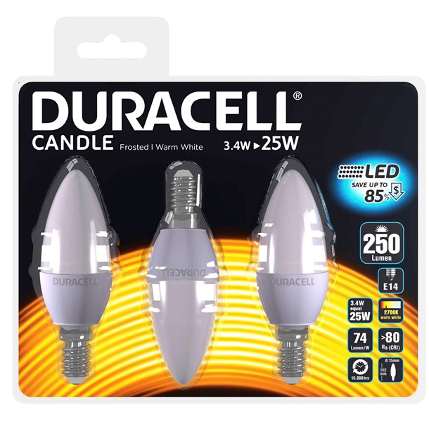 DuracellÂ® LED-kertepære E14 250 lumen - Indendørsbelysning > Pærer - DURACELL - Spotshop