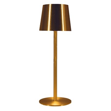 Genopladelig bordlampe med kelvin-skift, trinløst dæmpning, 36,5 cm høj, i Guld / Messing farve - IP44CB218497