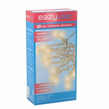 Batteridrevet lyskæde, 5,2 meter med 50 LED'er udendørs varm hvid DL-S002EZU