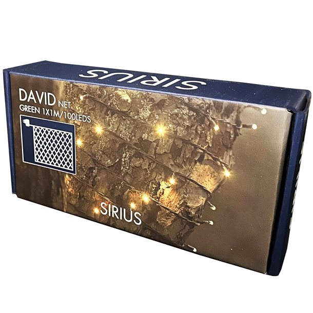 Sirius David lyskæde Net med 100 LED'er på 1 x 1 meter + 5 meter forlængerledning - Lyskæder > Lyskæder udendørs - SIRIUS - Spotshop