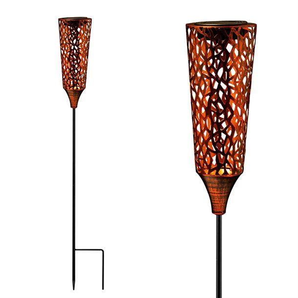 Kobberfarvet solcellelampe med orientalsk mønster – Daria #EZ-SO-001