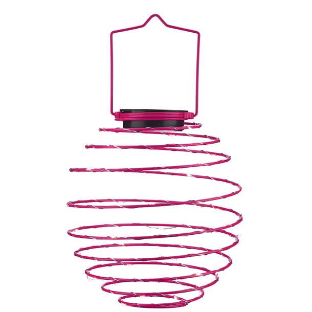 Billede af eZsolar Spiral solcellelampe pink stor model 22 cm. - 1 stk. - Udendørsbelysning > Solcellelamper > Dekorationsbelysning - eZsolar - Spotshop