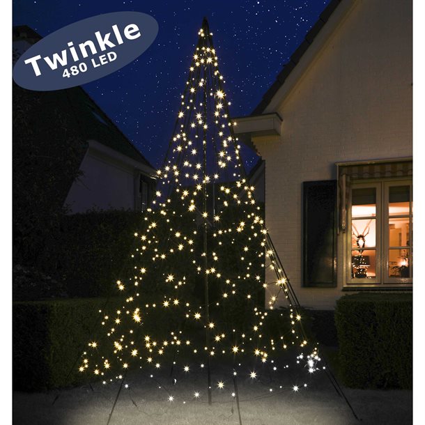 Fairybell 3 meter høj LED juletræ med 480 LED\'er i varm hvid, med "Twinkle effekt" og inklusiv stang FANL-300-480-03-EU  