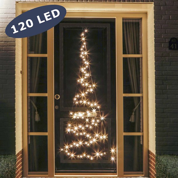 Fairybell LED juletræ til dør - 120 LED\'er i varm hvid - 2,1 meter #FANL-D210-120-02-EU  