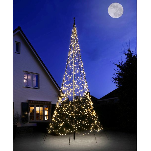 Fairybell til flagstang 6 meter højt LED juletræ med 1200 LED’er i varm hvid (Returprodukt)
