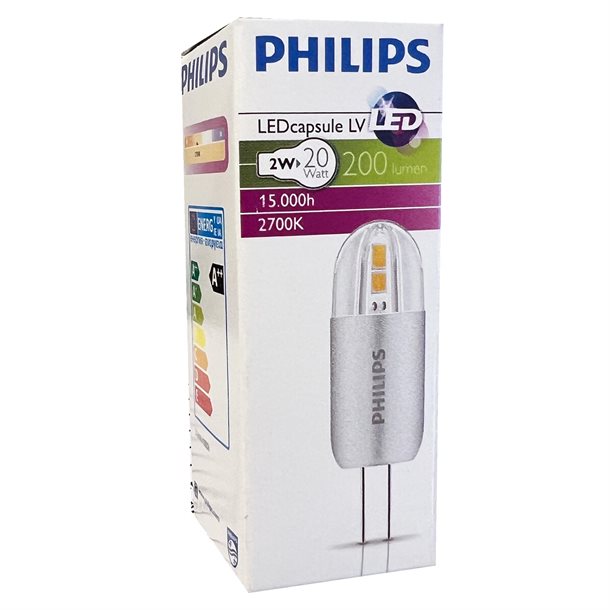 Philips G4 LED stiftpære på 2 watt 200 lumen - 12 Volt 324164868101  