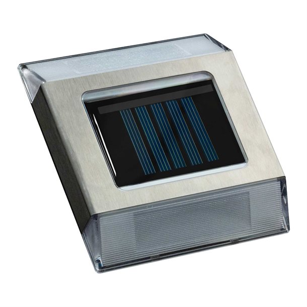 Billede af eZsolar 2 stk. LED solcelle jordspot i rustfrit stål - Udendørsbelysning > Havelamper på solceller - eZsolar - Spotshop