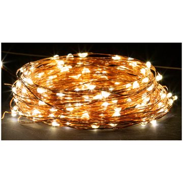 Solcellebelysning String Light - 100 White warm LEDs med eksternet solpanel