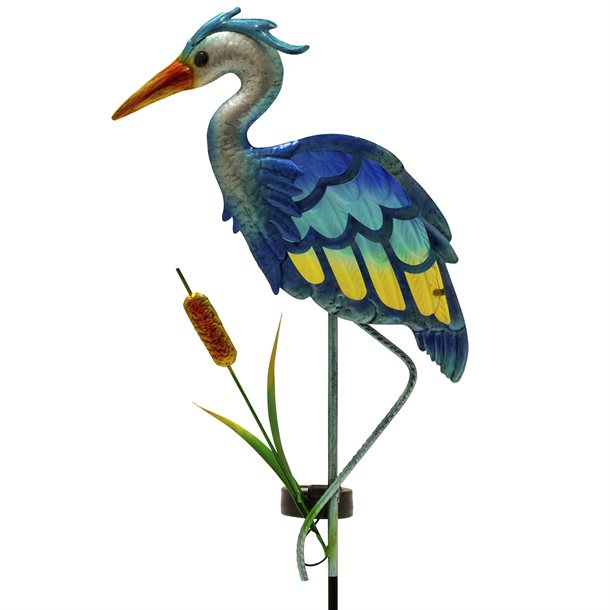 Dekorativ skulpturel solcellelampe - Flamingo #GL1013EZ fiskehejre  
