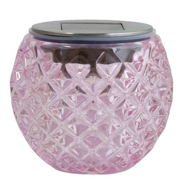 eZsolar solcelle glaskugle med lyserødt glas