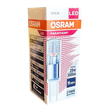 OSRAM GY6.35 stiftpære på 2,4 watt 300 lumen 2700 kelvin - 12 volt GY635