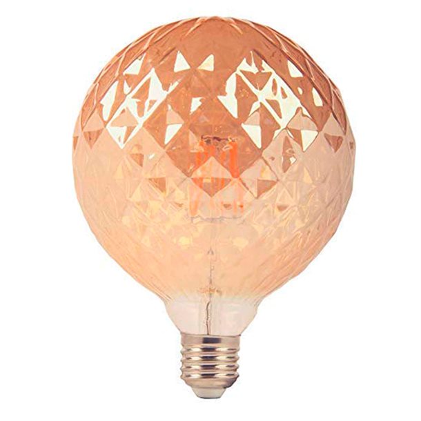 KRYSTAL - 4W dekorativ globe 95 i vintage diamant design - Filament LED-pære 360-400 lumen