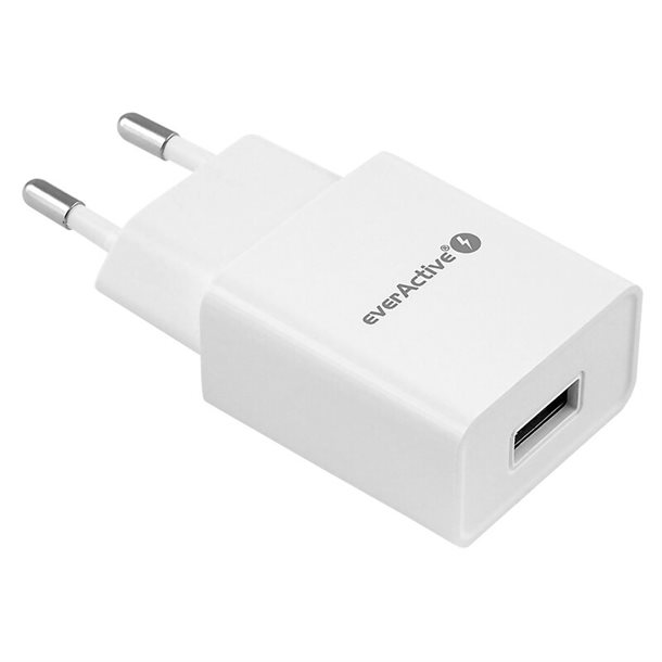 Intelligent USB hurtigoplader fra EverActive på 12 W - Hurtigopladningsfunktion - 1x 2.4A - Antal output: 1 - USB-A 