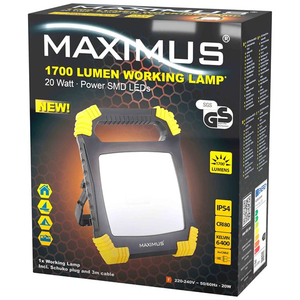 Maximus 20W LED-arbejdslampe 1700 lumen M-HV-WKL-003