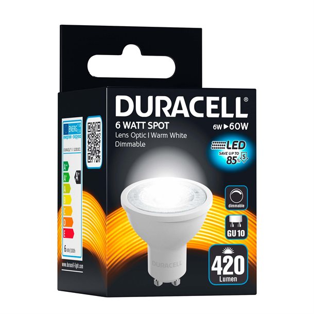 Duracell® LED GU10 dæmpbar spot 420 lumen S120D10C1