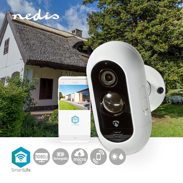 Nedis Smart udendørs IP-kamera – Wi-Fi - Full HD 1080p - IP65 WIFICBO30WT  