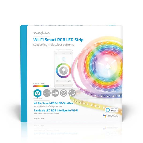 SmartLife LED-Bånd Wi-Fi - Cool Hvid / RGB / Varm Hvid - SMD - 5.00 m - IP44 WIFILS50CRGBW